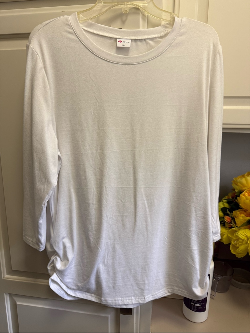 White Long Sleeve Crewneck Shirt - Classic Comfortable Tee